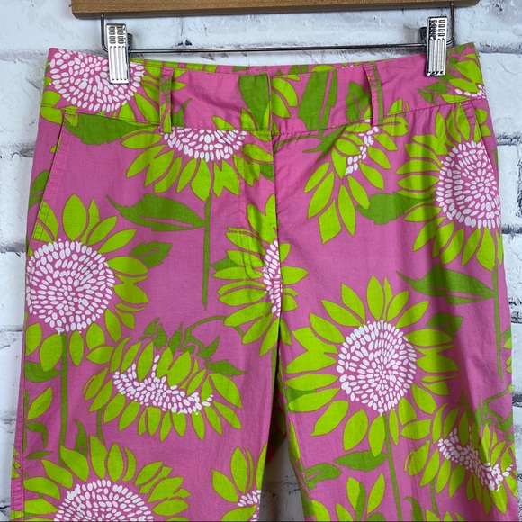 Lilly Pulitzer pink, green floral capris - Picture 4 of 10